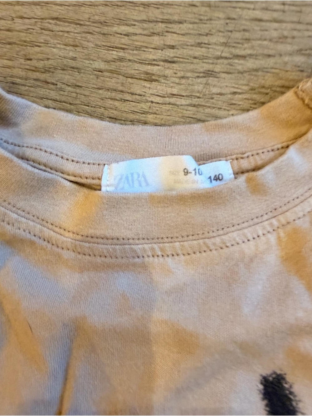 Kids Zara Short Sleeve art Graphic Tee - gray & Beige Palm Print - Picture 5 of 5